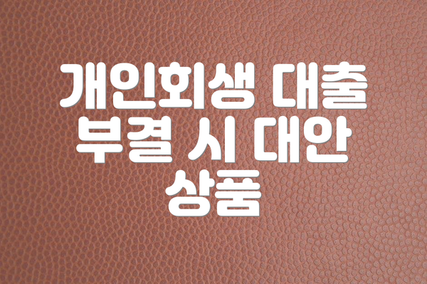 개인회생 대출 부결 시 대안 상품