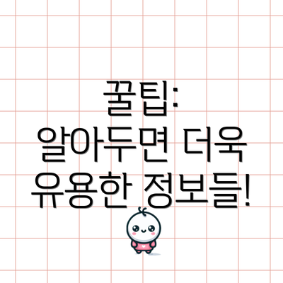 꿀팁:  알아두면 더욱 유용한 정보들!