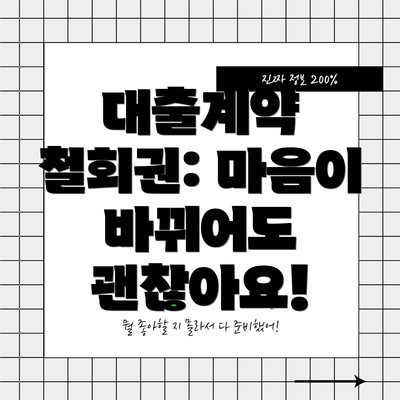 대출계약 철회권: 마음이 바뀌어도 괜찮아요!