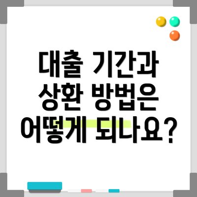 대출 기간과 상환 방법은 어떻게 되나요?