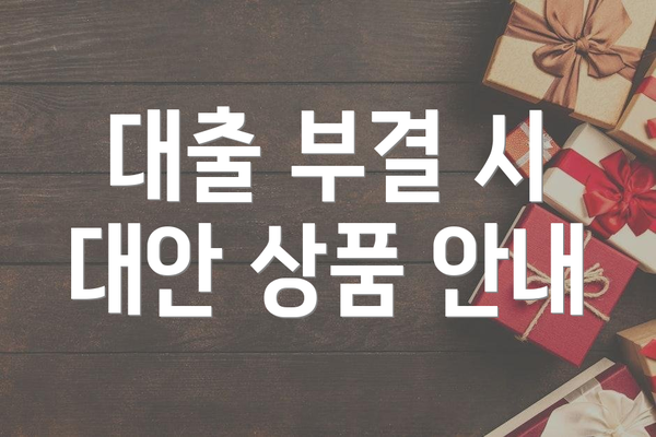 대출 부결 시 대안 상품 안내