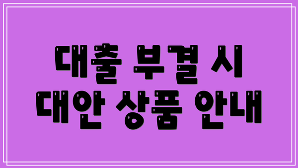 대출 부결 시 대안 상품 안내