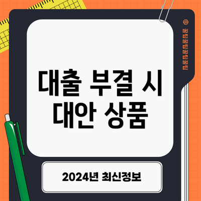 대출 부결 시 대안 상품