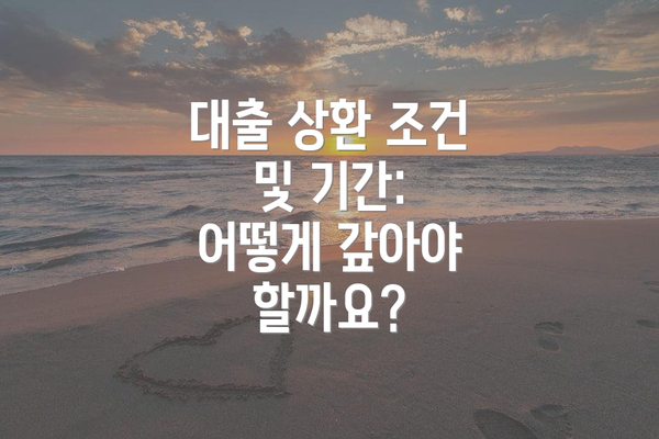 대출 상환 조건 및 기간: 어떻게 갚아야 할까요?