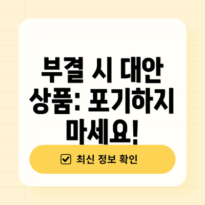 부결 시 대안 상품: 포기하지 마세요!