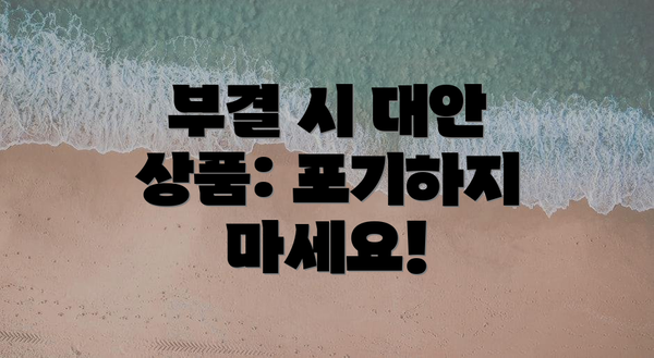 부결 시 대안 상품: 포기하지 마세요!