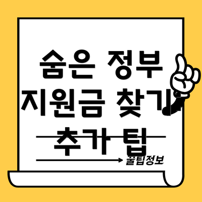 숨은 정부 지원금 찾기: 추가 팁