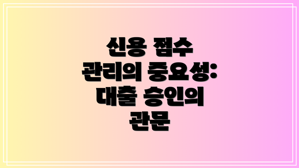 신용 점수 관리의 중요성: 대출 승인의 관문
