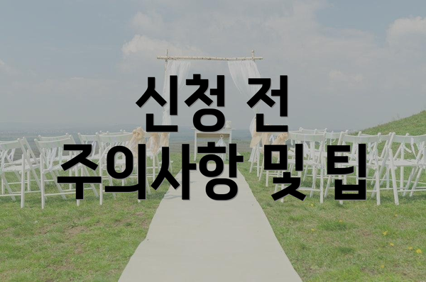 신청 전 주의사항 및 팁