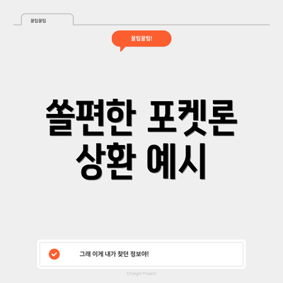쏠편한 포켓론 상환 예시