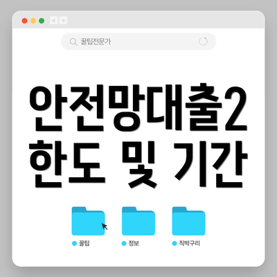 안전망대출2 한도 및 기간