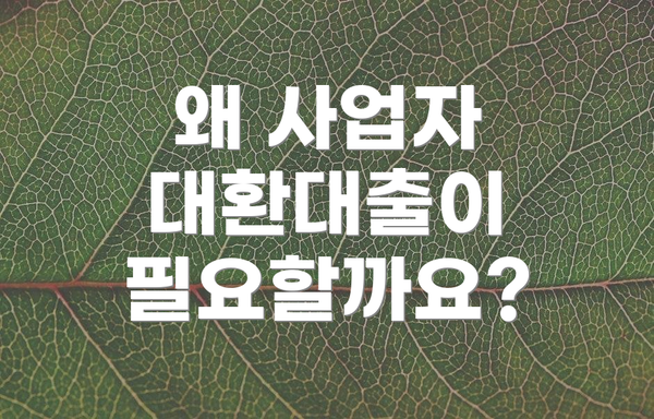 왜 사업자 대환대출이 필요할까요?