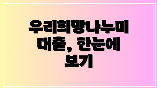 우리희망나누미 대출, 한눈에 보기