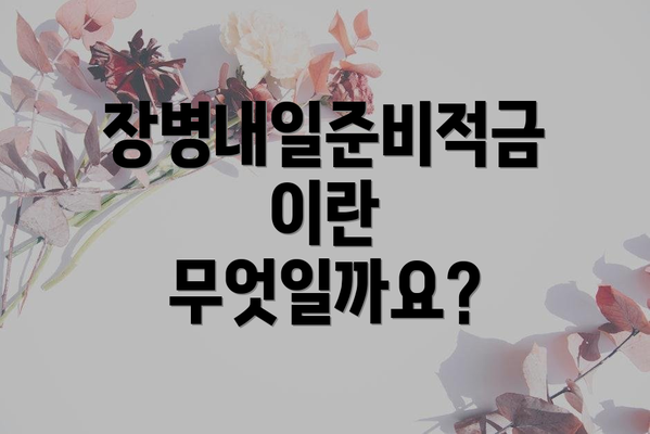 장병내일준비적금이란 무엇일까요?