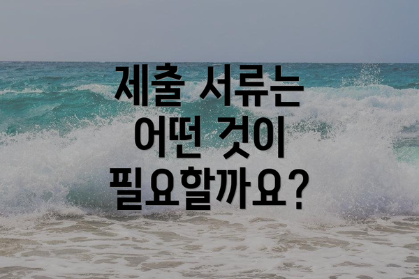 제출 서류는 어떤 것이 필요할까요?