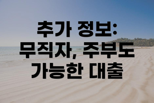 추가 정보: 무직자, 주부도 가능한 대출