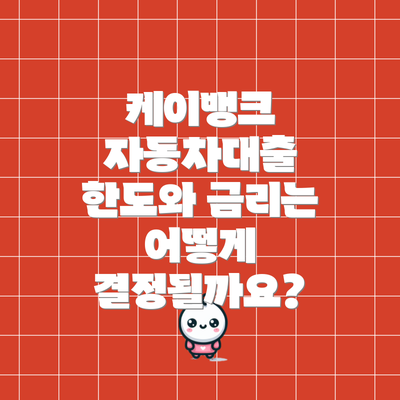 케이뱅크 자동차대출 한도와 금리는 어떻게 결정될까요?