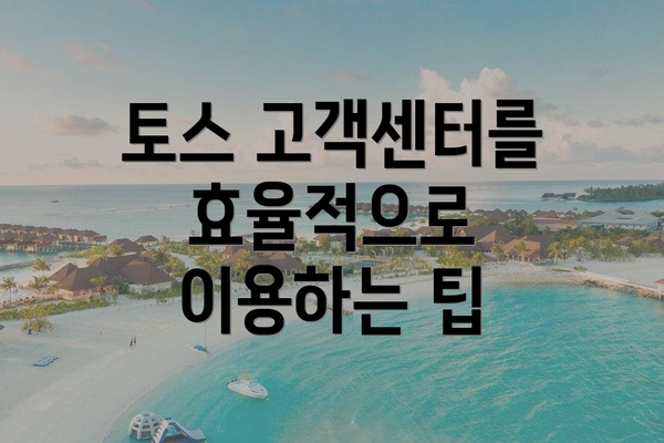 토스 고객센터를 효율적으로 이용하는 팁