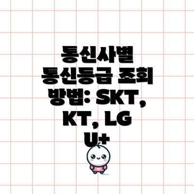 통신사별 통신등급 조회 방법: SKT, KT, LG U+