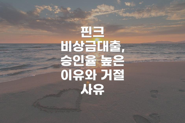 핀크 비상금대출, 승인율 높은 이유와 거절 사유