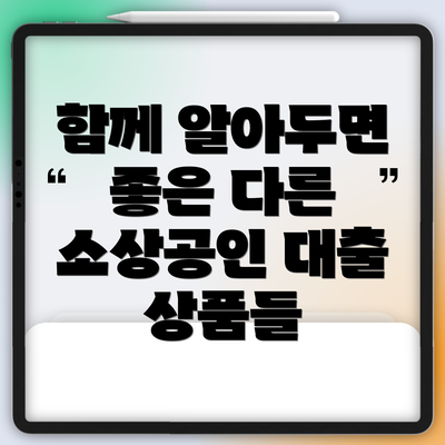 함께 알아두면 좋은 다른 소상공인 대출 상품들