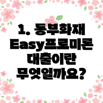 1. 동부화재 Easy프로미론 대출이란 무엇일까요?