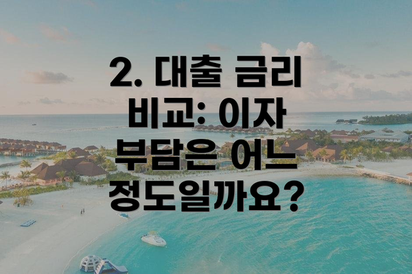 2. 대출 금리 비교: 이자 부담은 어느 정도일까요?