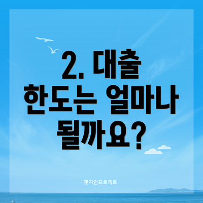 2. 대출 한도는 얼마나 될까요?