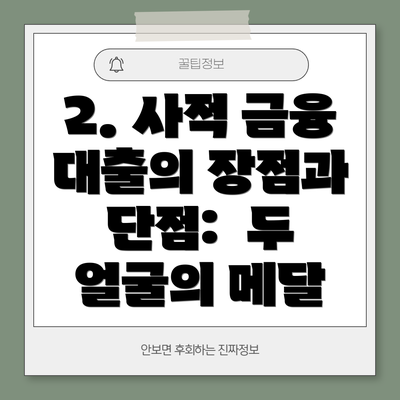 2. 사적 금융 대출의 장점과 단점:  두 얼굴의 메달