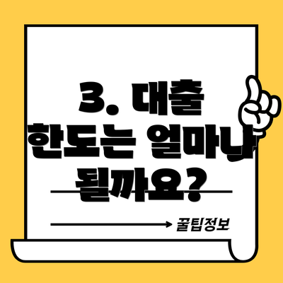 3. 대출 한도는 얼마나 될까요?