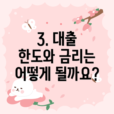 3. 대출 한도와 금리는 어떻게 될까요?