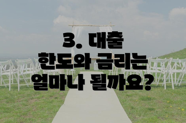 3. 대출 한도와 금리는 얼마나 될까요?