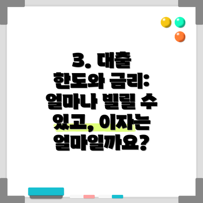3. 대출 한도와 금리: 얼마나 빌릴 수 있고, 이자는 얼마일까요?