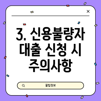 3. 신용불량자 대출 신청 시 주의사항