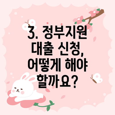 3. 정부지원 대출 신청, 어떻게 해야 할까요?