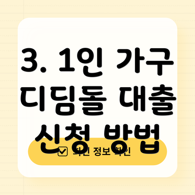 3. 1인 가구 디딤돌 대출 신청 방법