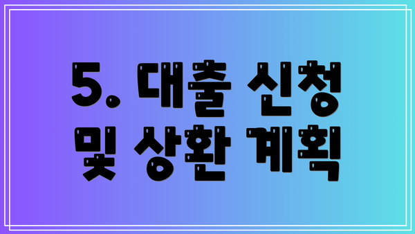 5. 대출 신청 및 상환 계획