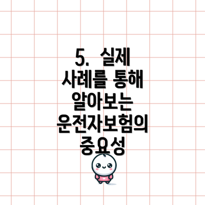 5.  실제 사례를 통해 알아보는 운전자보험의 중요성