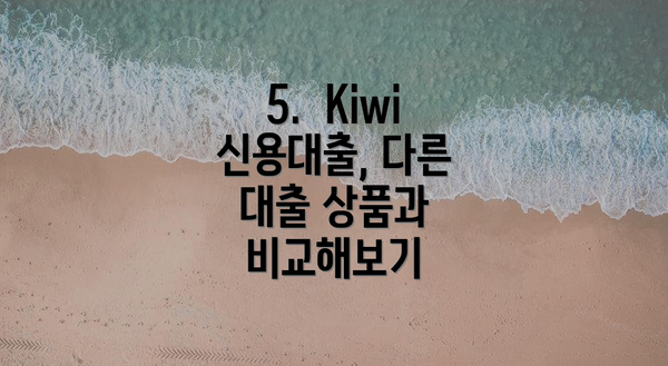 5.  Kiwi 신용대출, 다른 대출 상품과 비교해보기
