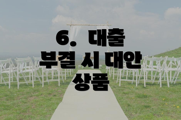 6.  대출 부결 시 대안 상품