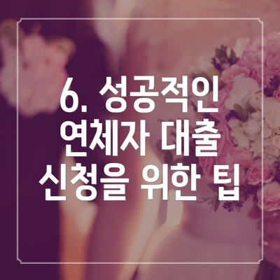 6. 성공적인 연체자 대출 신청을 위한 팁
