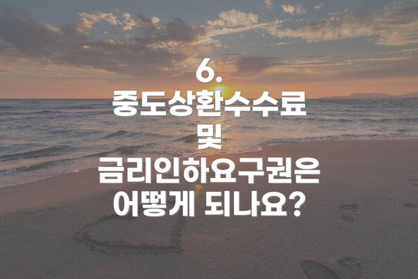 6.  중도상환수수료 및 금리인하요구권은 어떻게 되나요?