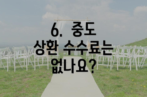 6.  중도 상환 수수료는 없나요?