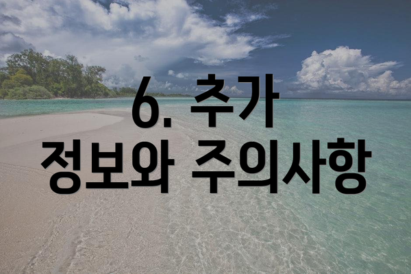 6. 추가 정보와 주의사항
