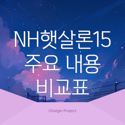 NH햇살론15 주요 내용 비교표
