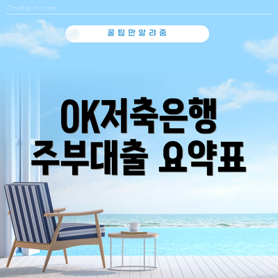 OK저축은행 주부대출 요약표