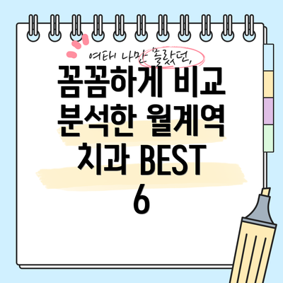 꼼꼼하게 비교 분석한 월계역 치과 BEST 6