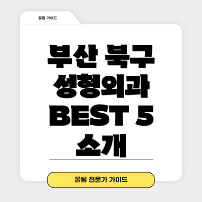 부산 북구 성형외과 BEST 5 소개