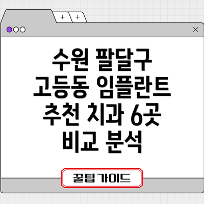수원 팔달구 고등동 임플란트: 왜 중요할까요?