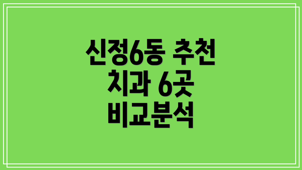 신정6동 추천 치과 6곳 비교분석